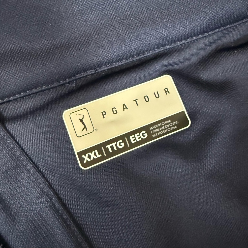 PGA Tour Pullover Quarter Zip Mens XXL Dark Blue Navy Thermal Long Sleeve NWT - Picture 6 of 12